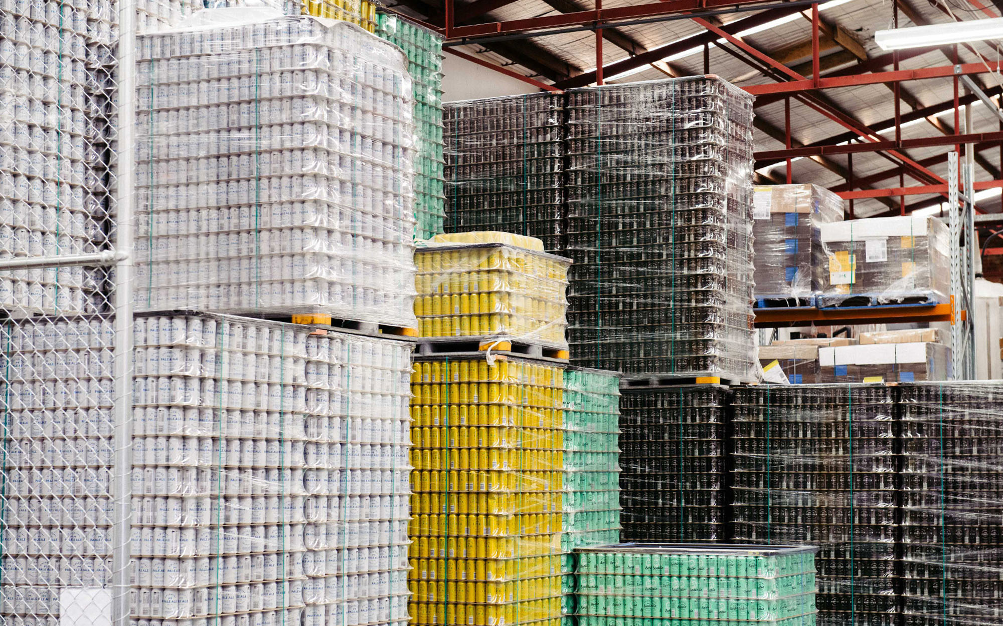 pallets of CBCo cans